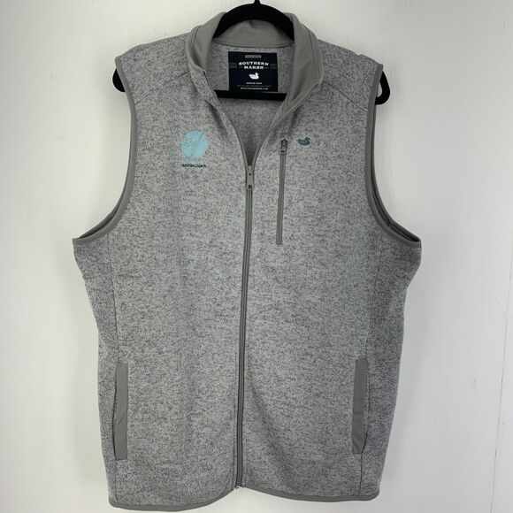Southern Marsh Mens XL Full Zip Vest Heathered Gray Outdoor CHURCH LOGO - Picture 1 of 7
